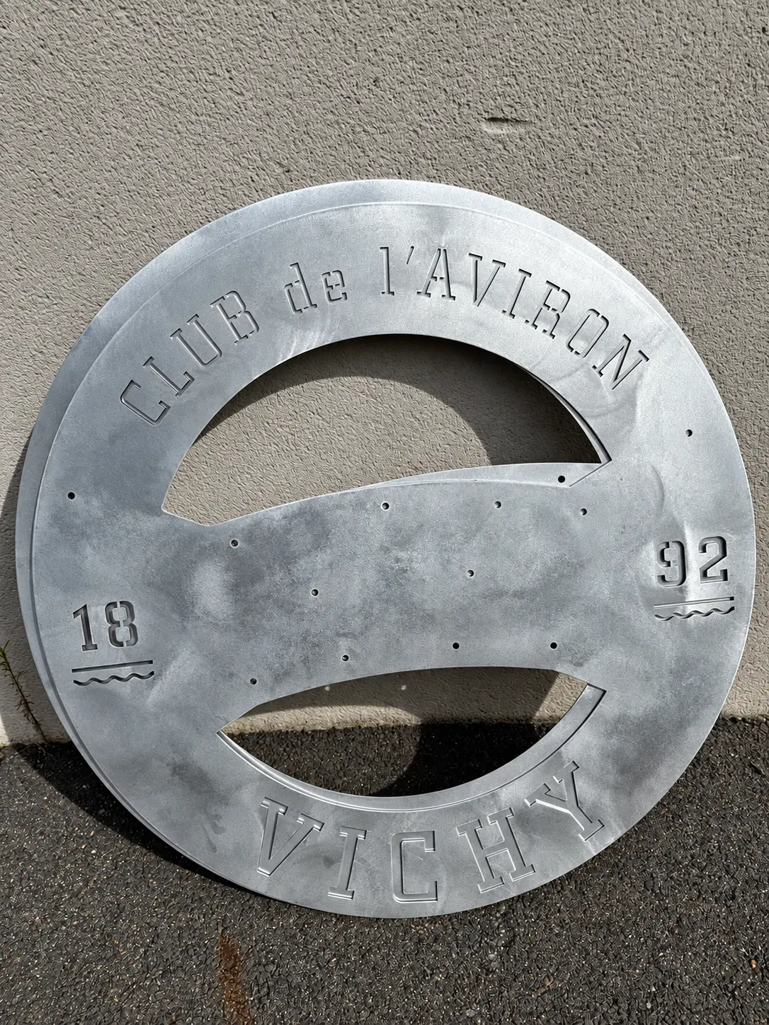 Enseigne métallique sur mesure du Club de l’Aviron de Vichy
